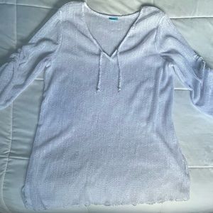 DOTTI knit beach cover-up, color: white, size: one size